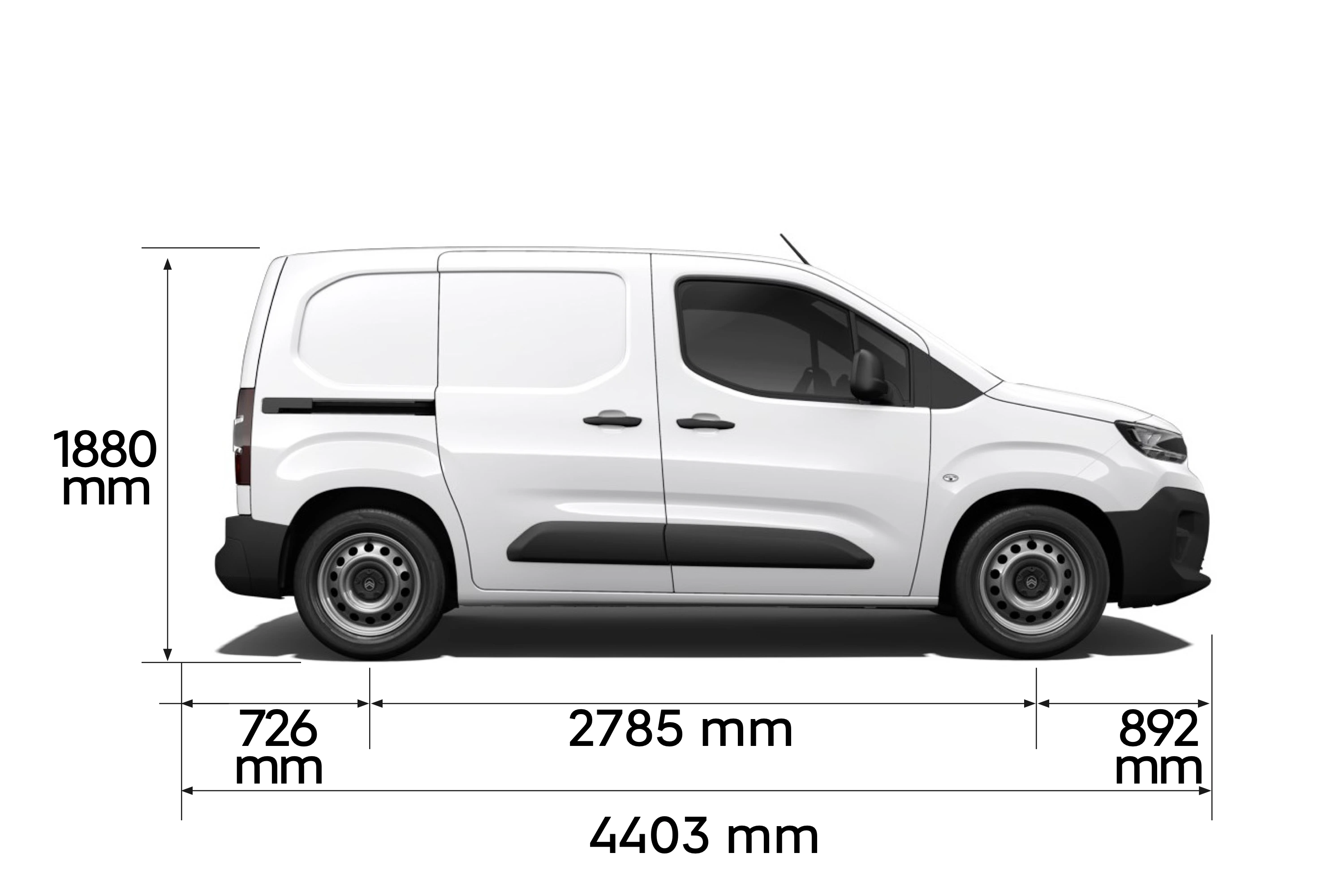 zijaanzicht van een Citroën Berlingo Van