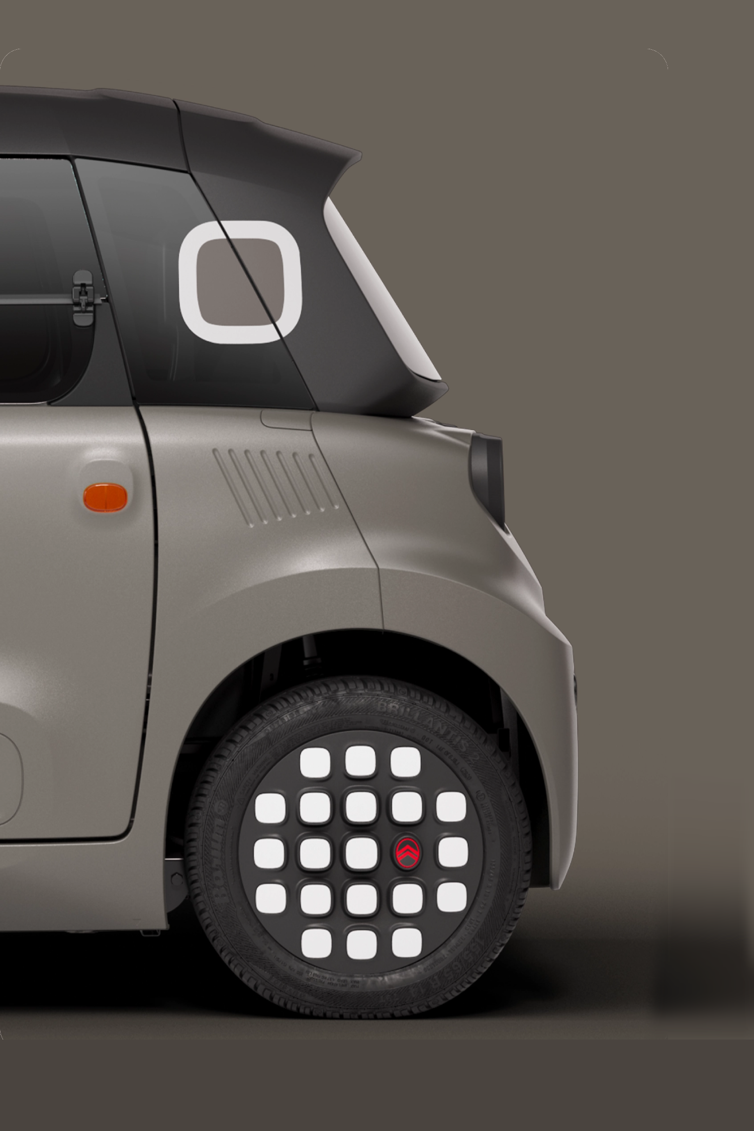 Side rear view Citroën Ami icy shows compact safe reliable electric design delivering innovative urban mobility freedom.