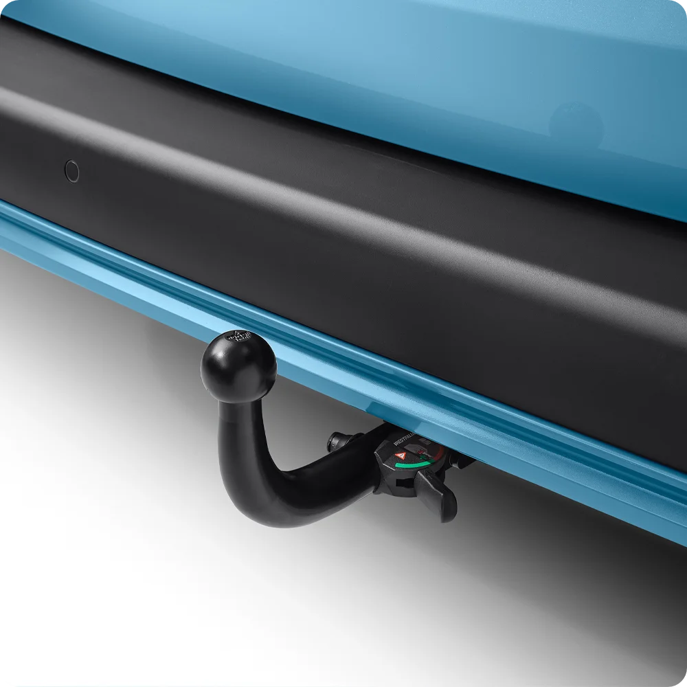 Detailaanzicht van de trekhaak van de Berlingo met focus op trekvermogen, duurzaamheid, veiligheid en verbeterde veelzijdigheid voor actief gebruik.