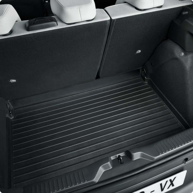 Close‑up van de C3 bagageruimtebak met beschermend thermogevormd ontwerp voor duurzaam en eenvoudig te reinigen gebruik.