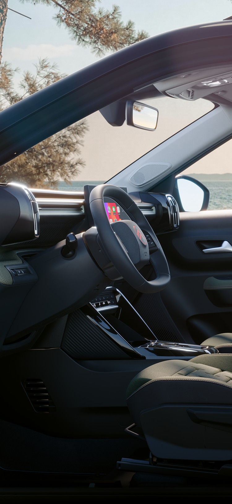 Interior side view of Citroën C3 Aircross Outdoor shows spacious, versatile and comfortable 7-seat SUV with innovative cabin flexibility
