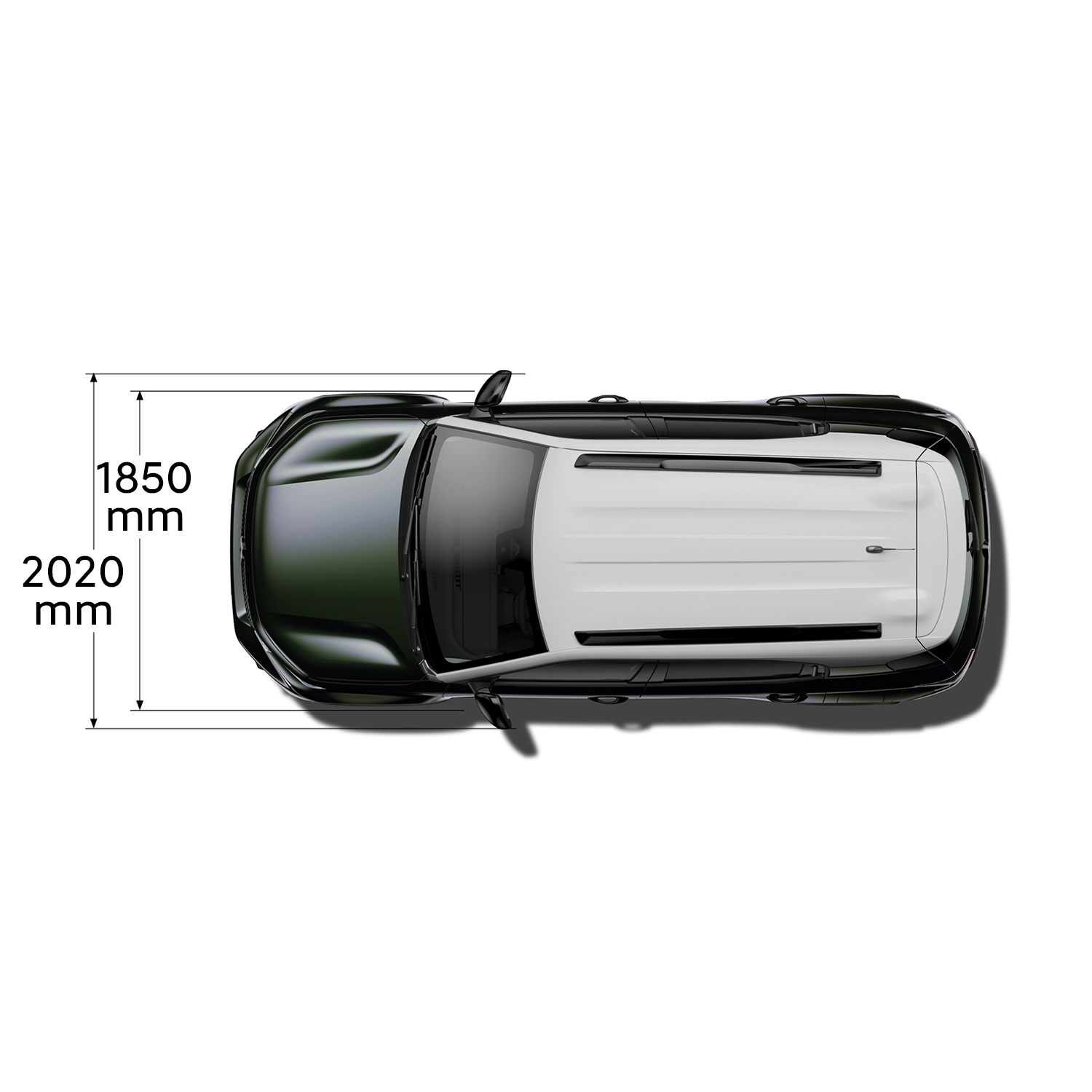 Multi‑aanzicht van de Citroën ë‑C3 Aircross elektrische SUV met volledige buitenmaten en interieurvolumes voor praktische en betaalbare mobiliteit.