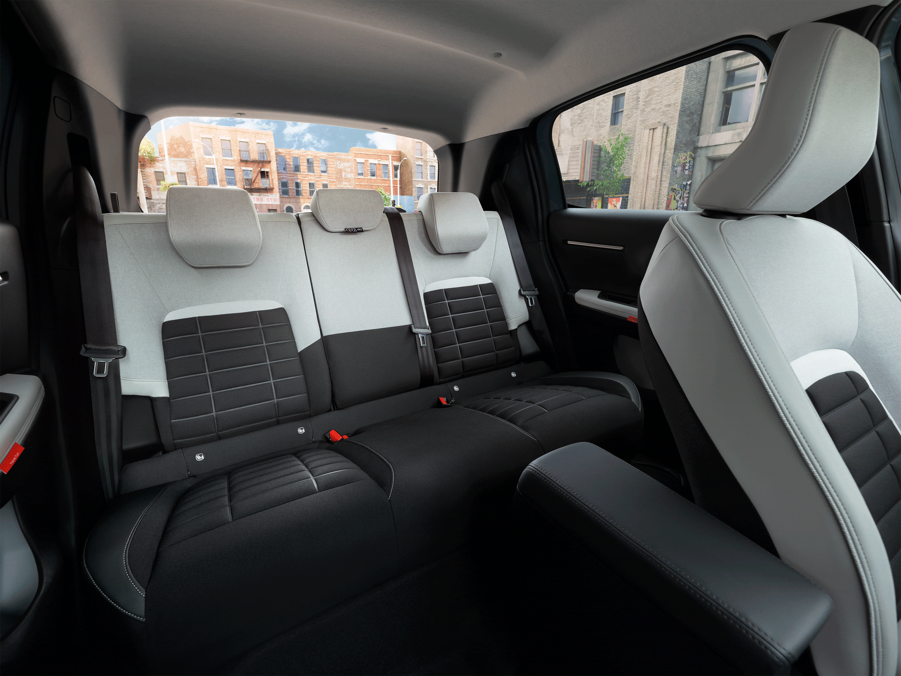 Interieuraanzicht van de Citroën C3 compacte auto met verstelbaar zitcomfort voor soepeler en betaalbaar dagelijks rijden.